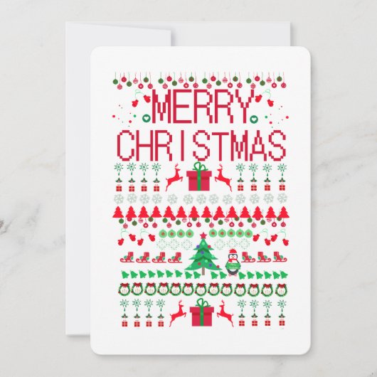 クリスマスを祝おう ダサいスウェター風スタイル シーズンカード (正面)
