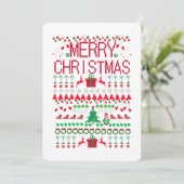 クリスマスを祝おう ダサいスウェター風スタイル シーズンカード (スタンド正面)