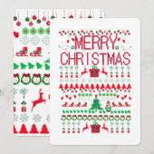 クリスマスを祝おう ダサいスウェター風スタイル シーズンカード (正面/裏面)