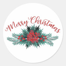 クリスマスを祝おう 松の枝 ツルハナミズキの実 ポインセチア