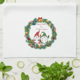 . .クリスマスを祝して我々の格言から君のクリスマスへ キッチンタオル