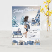 クリスマスを祝して特別な友人へ カード (黄色い花)