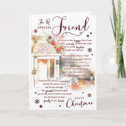 クリスマスを祝して特別な友人へ カード (正面)