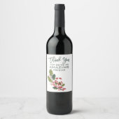 クリスマスを祝して素晴らしい友達に感謝する ワインラベル (正面)