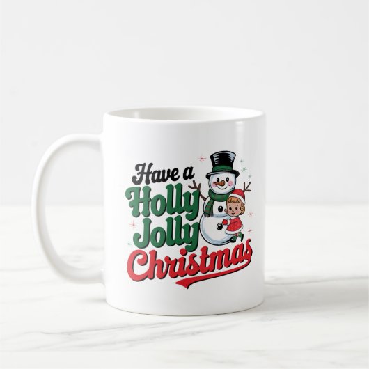 クリスマスを祝すてきう コーヒーマグカップ (左)
