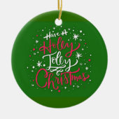 クリスマスを祝すてきう セラミックオーナメント (正面)