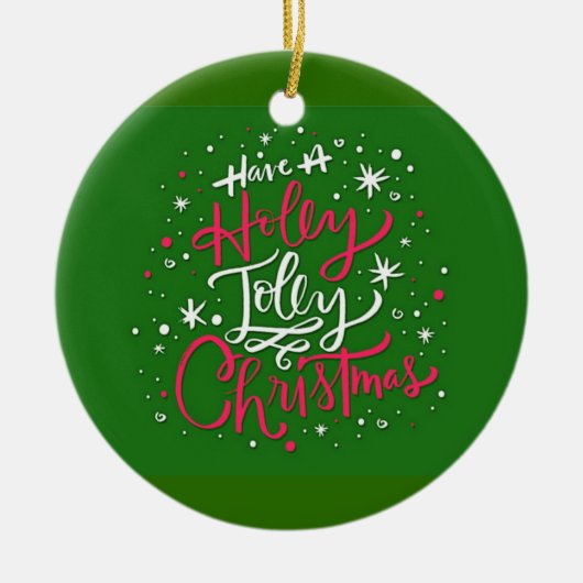 クリスマスを祝すてきう セラミックオーナメント (正面)