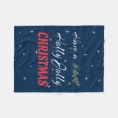 クリスマスを祝すてきう フリースブランケット (正面(横))