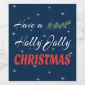 クリスマスを祝すてきう ワインラベル (シングルラベル)