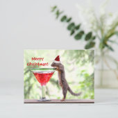 クリスマスを祝っているリス シーズンポストカード (スタンド正面)