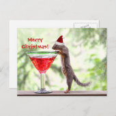 クリスマスを祝っているリス シーズンポストカード (正面/裏面)