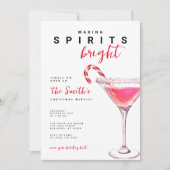 クリスマスを華やかにするカクテル作り 招待状 (正面)