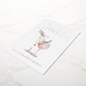 クリスマスを華やかに彩るエレガントなカクテル 箔シーズンカード (回転した状態)