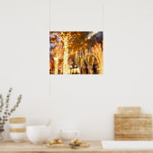 クリスマスを街で楽しめるシャンパングラス ポスター (キッチン)