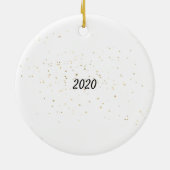 クリスマスを見るブルーバードハート セラミックオーナメント (裏面)