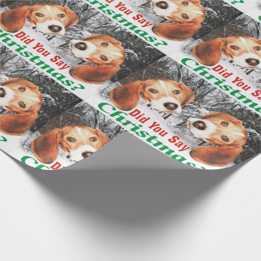 クリスマスを言いましたか。 ビーグル犬の包装紙 ラッピングペーパー (角)