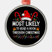 クリスマスを読通して本になる可能性が高い メタルオーナメント (正面)