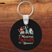 クリスマスを輝かせる レトロなクリスマス映画 キーホルダー (正面)