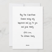 クリスマスを込めたあたたかなホリデーシーズンを願って シーズンカード (裏面)