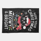 クリスマスを迎えて明るい猫のクリスマス キッチンタオル (横)