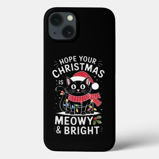 クリスマスを迎えて明るい猫のクリスマス Case-Mate iPhoneケース (裏面)