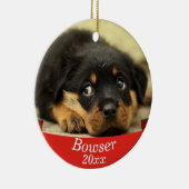 クリスマスを迎えるかわいいペットフォト セラミックオーナメント (右)