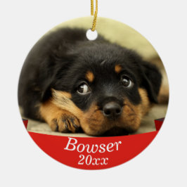 クリスマスを迎えるかわいいペットフォト セラミックオーナメント