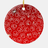 クリスマスを迎えるかわいいペットフォト セラミックオーナメント (裏面)