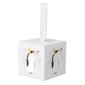 クリスマスを迎えるペンギン キューブオーナメント (正面アングル)