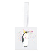 クリスマスを迎えるペンギン キューブオーナメント (正面)