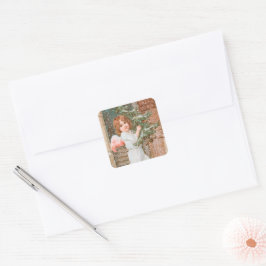 クリスマスを迎える愛しい天使 スクエアシール