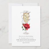 クリスマスを食べ、飲み、そして楽しくパーティー 招待状 (正面)