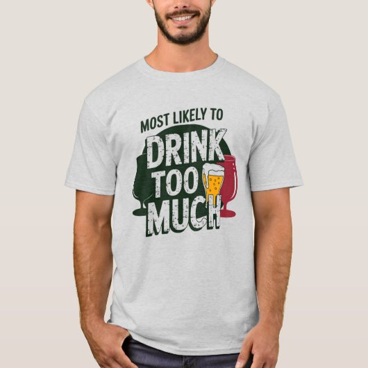 🎄クリスマスを飲み過ぎる可能性が高おもしろいい Tシャツ (正面)