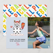 クリスマスを飾ろう！ピックルボールキッズ誕生日パーティー サンキューカード (正面/裏面)