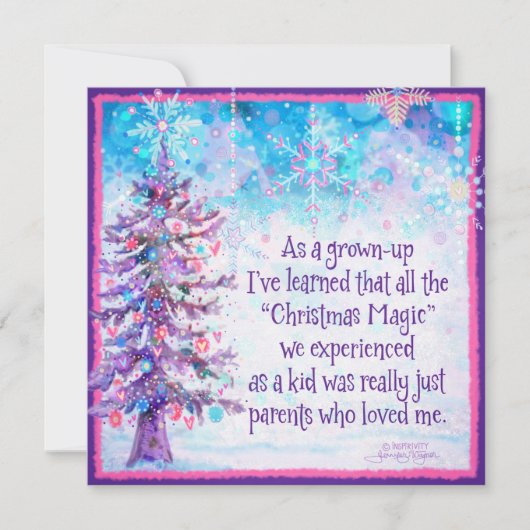 クリスマスを魔法のように特別なものにする親の愛 シーズンカード (正面)