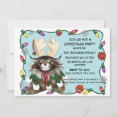 クリスマスアおもしろいントラー猫 招待状 (正面)
