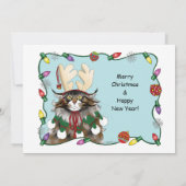 クリスマスアおもしろいントラー猫 招待状 (裏面)