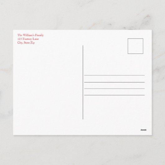 クリスマスアイで北極のサンタとドラゴン シーズンポストカード (裏面)