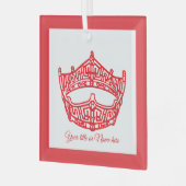 クリスマスアイコニックなアメリカのページェント王冠 ガラスオーナメント (正面左)