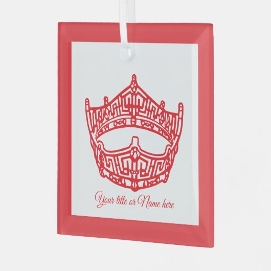 クリスマスアイコニックなアメリカのページェント王冠 ガラスオーナメント (正面左)