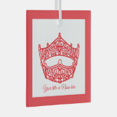 クリスマスアイコニックなアメリカのページェント王冠 ガラスオーナメント (正面右)