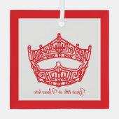 クリスマスアイコニックなアメリカのページェント王冠 ガラスオーナメント (裏面)