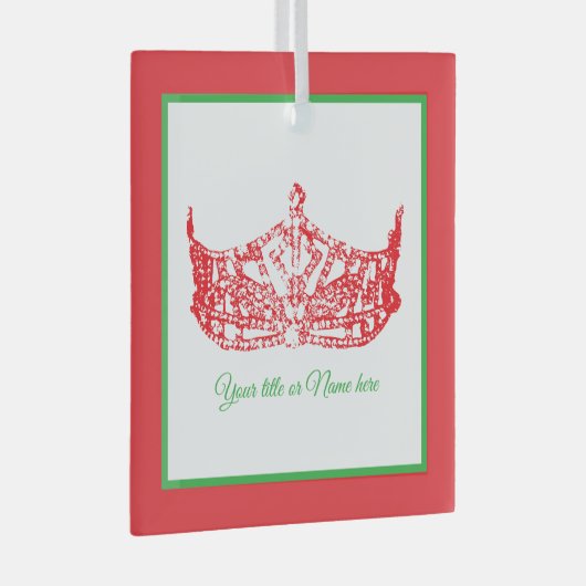 クリスマスアイコニックなアメリカのページェント王冠 ガラスオーナメント (正面右)