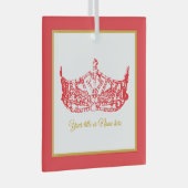 クリスマスアイコニックなアメリカのページェント王冠 ガラスオーナメント (正面右)