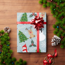 クリスマスアイコンのコレクション ラッピングペーパー