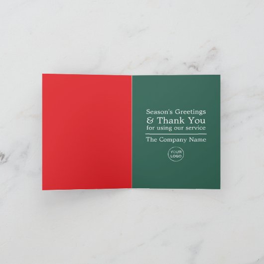 クリスマスアイコンデザイン、季節顧客 サンキューカード (内部)