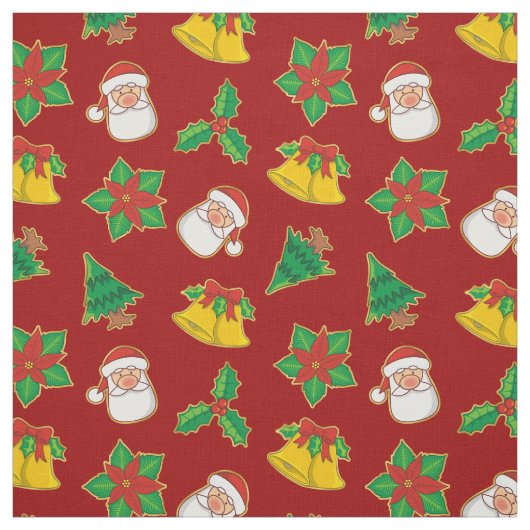クリスマスアイコンパターン ファブリック (見本)