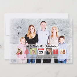 クリスマスアイコンフォトコラージュオーバーレイモダン 招待状