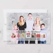 クリスマスアイコンフォトコラージュモダンユニーク 招待状 (正面)