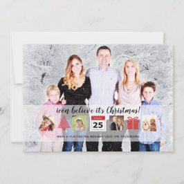 クリスマスアイコンフォトコラージュモダンユニーク 招待状